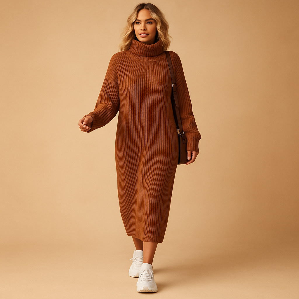 Oversized trui-jurk met lange mouwen voor dames | Mira
