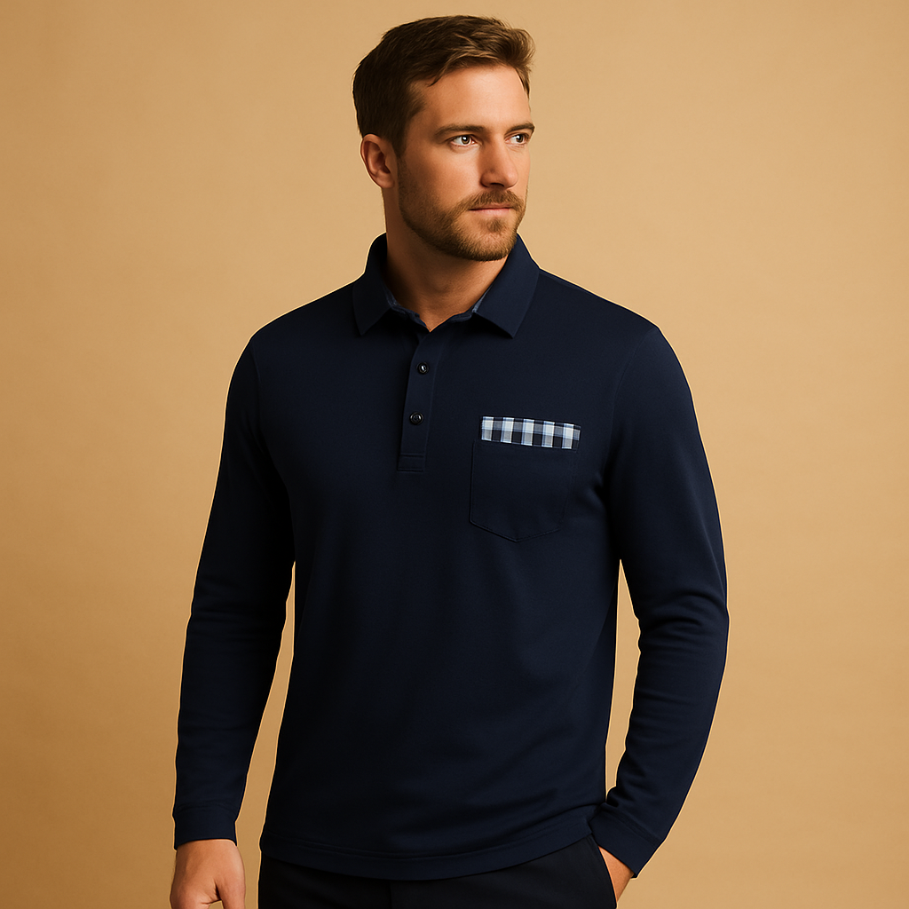 Polo shirt met lange mouwen en kraag voor heren | Mats