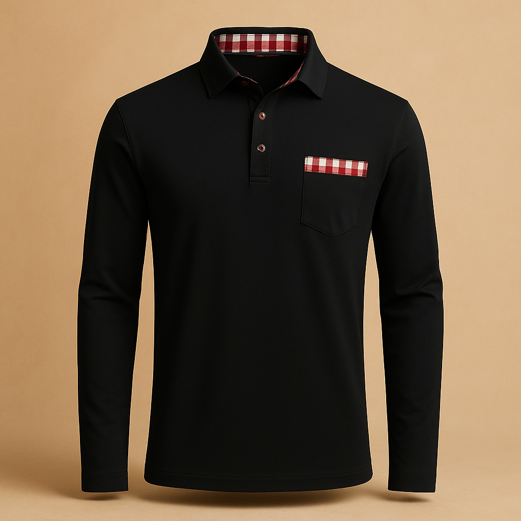 Polo shirt met lange mouwen en kraag voor heren | Mats