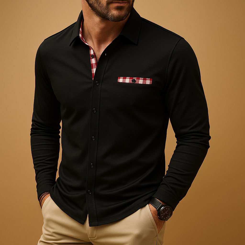 Polo shirt met lange mouwen en kraag voor heren | Mats