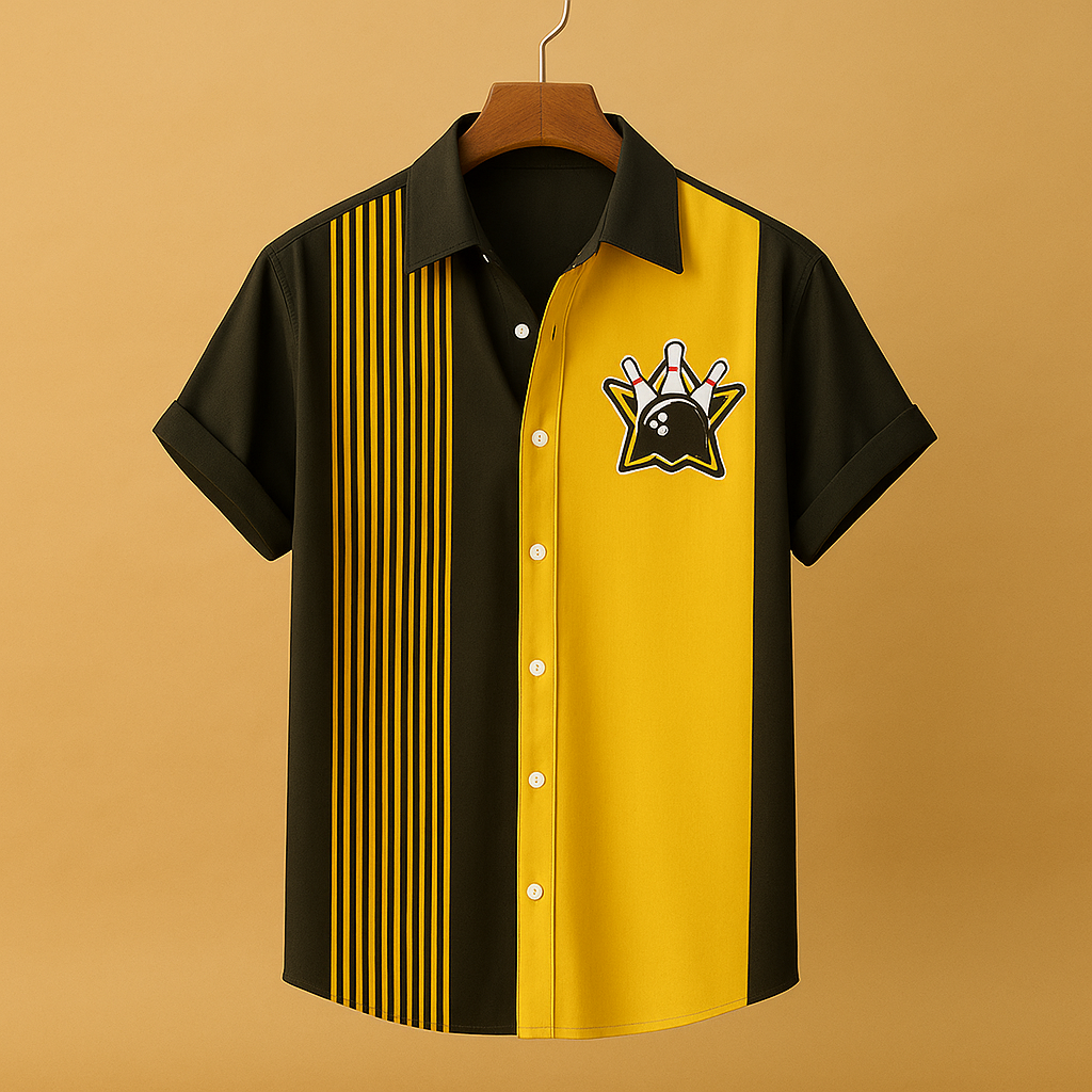 Poloshirt met retro bowlingprint voor heren | Ties