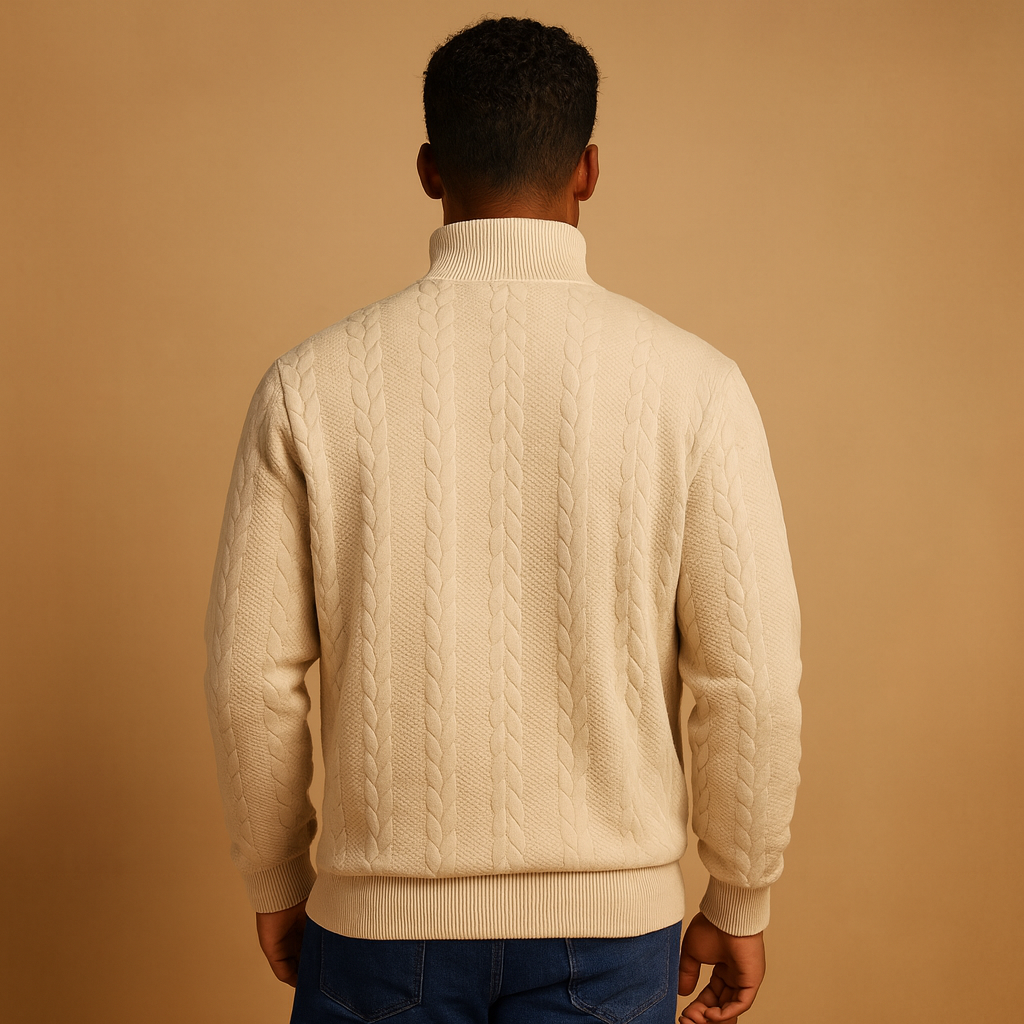 Pullover met kwart rits en relaxed fit voor heren | Ruben