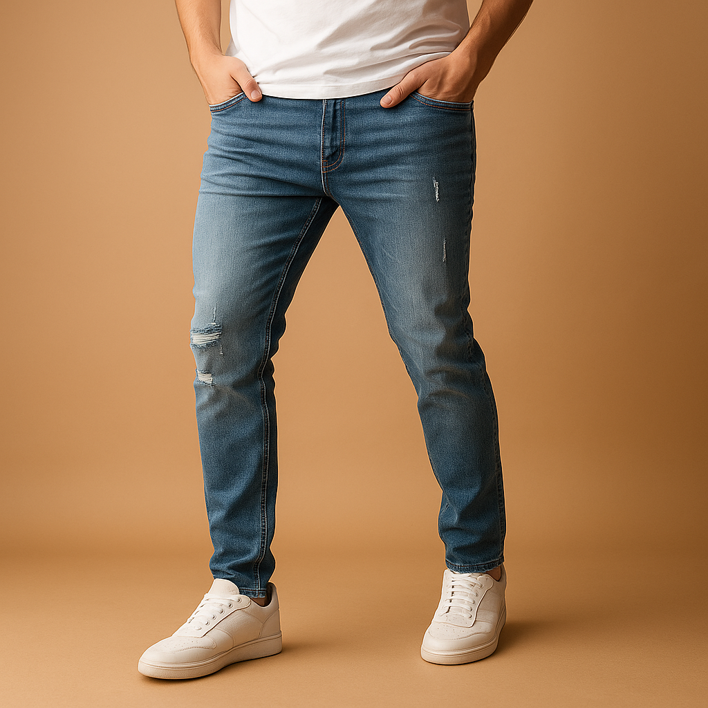 Gescheurde slim fit herenjeans voor een urban look | Milan