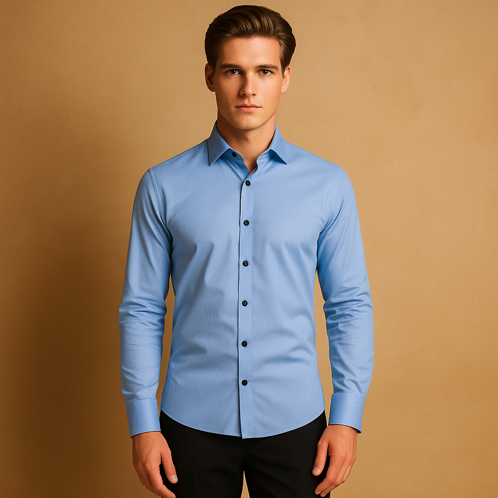 Slim fit overhemd voor heren met stretch | Ruben