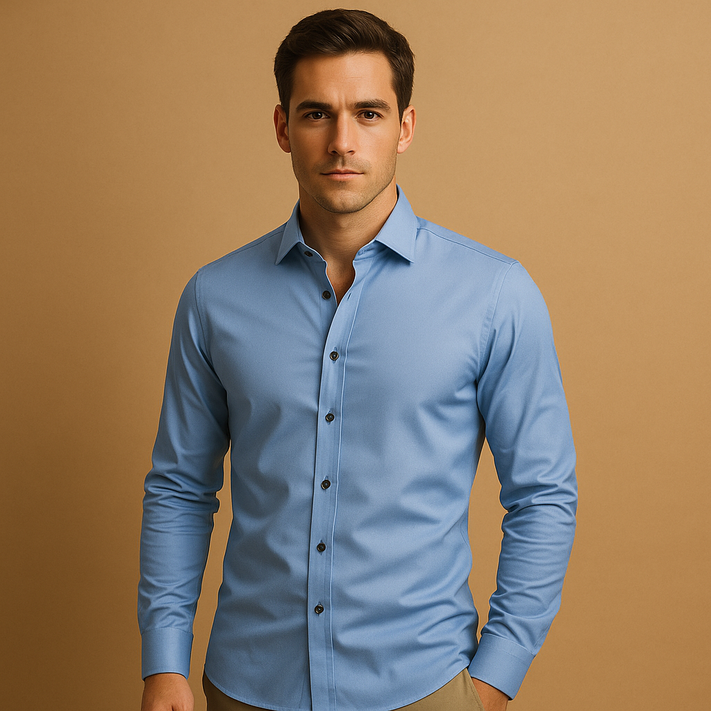 Slim fit overhemd voor heren met stretch | Ruben
