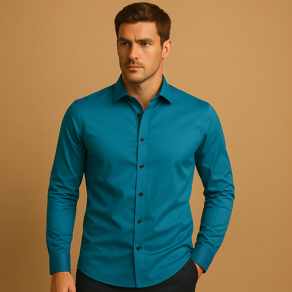 Slim fit overhemd voor heren met stretch | Ruben