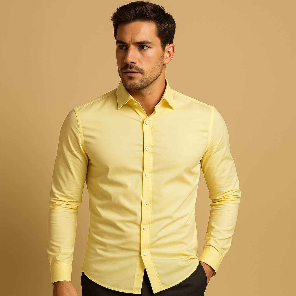 Slim fit overhemd met turndown-kraag voor heren | Joris