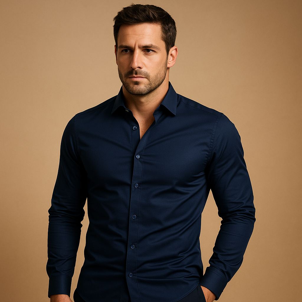 Slim fit overhemd met turndown-kraag voor heren | Joris