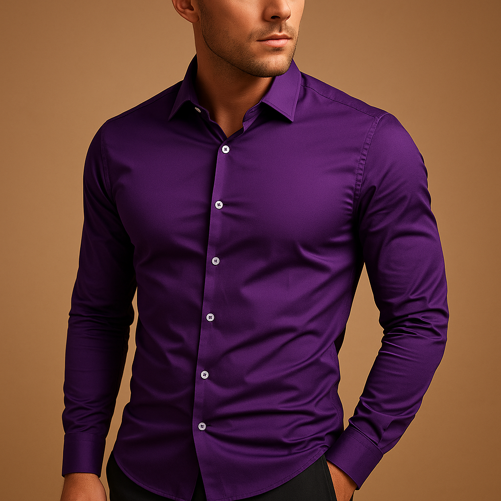 Slim fit overhemd met turndown-kraag voor heren | Joris