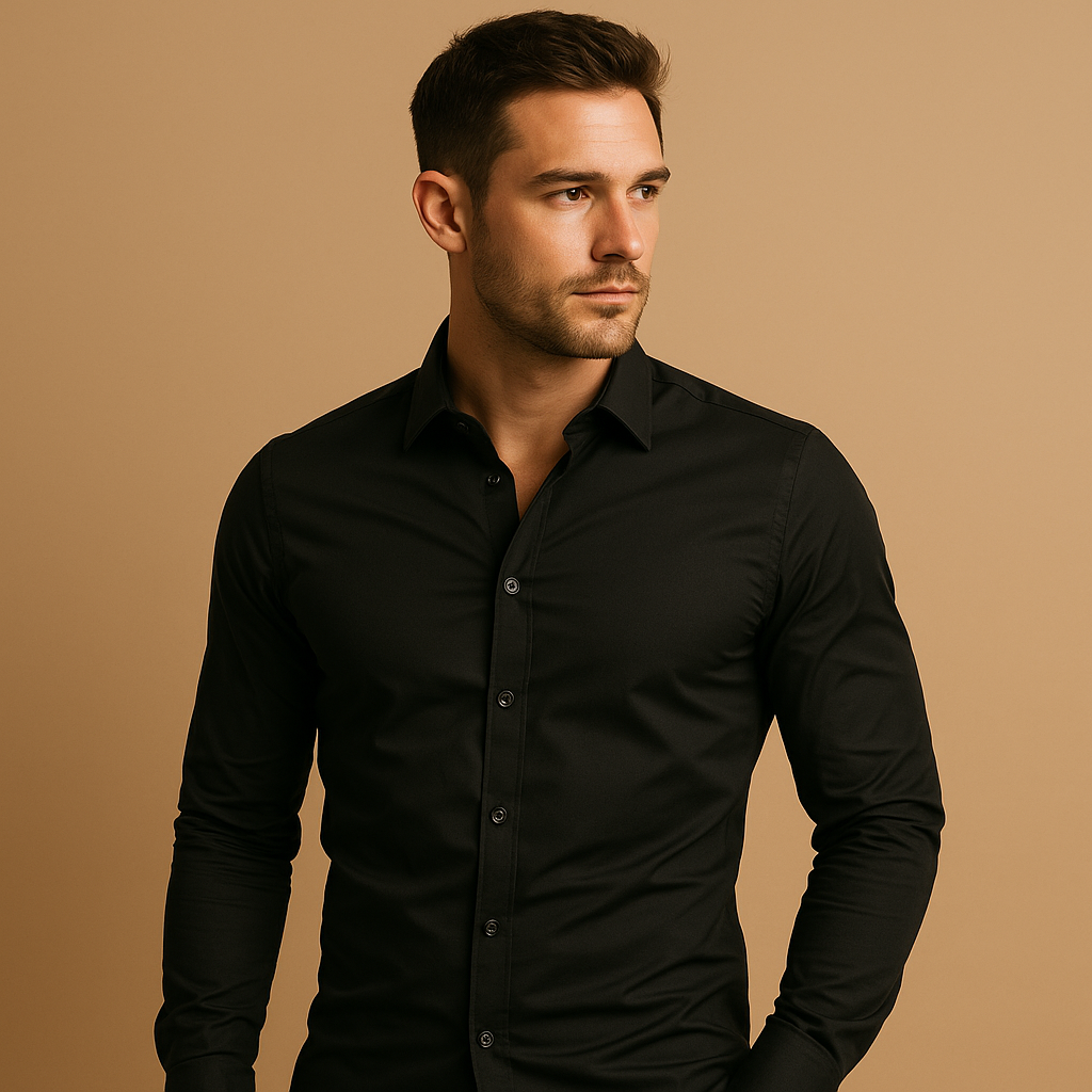 Slim fit overhemd met turndown-kraag voor heren | Joris