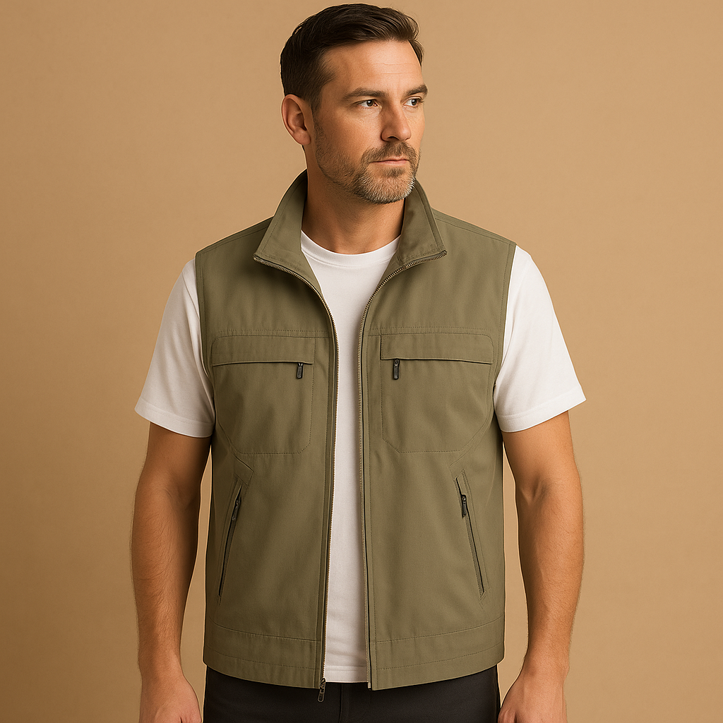 Sneldrogend outdoor cardigan met korte mouwen voor heren | Ruben