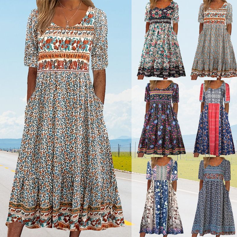 Falado – Elegante boho-jurk met print voor dames