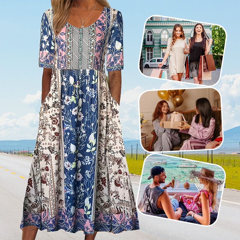 Falado – Elegante boho-jurk met print voor dames