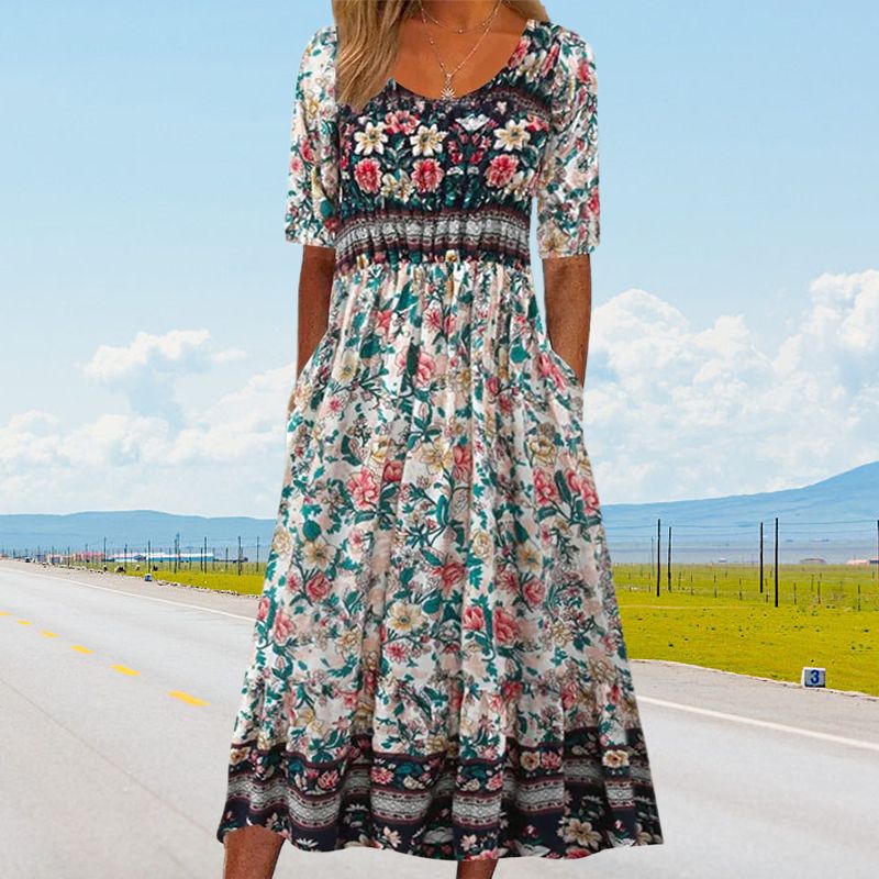 Falado – Elegante boho-jurk met print voor dames