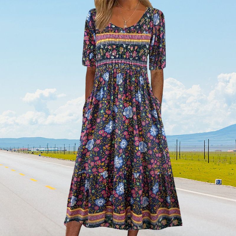 Falado – Elegante boho-jurk met print voor dames