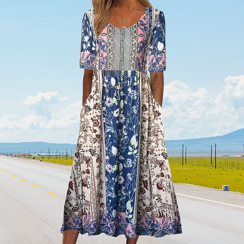 Falado – Elegante boho-jurk met print voor dames