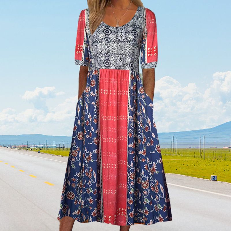 Falado – Elegante boho-jurk met print voor dames