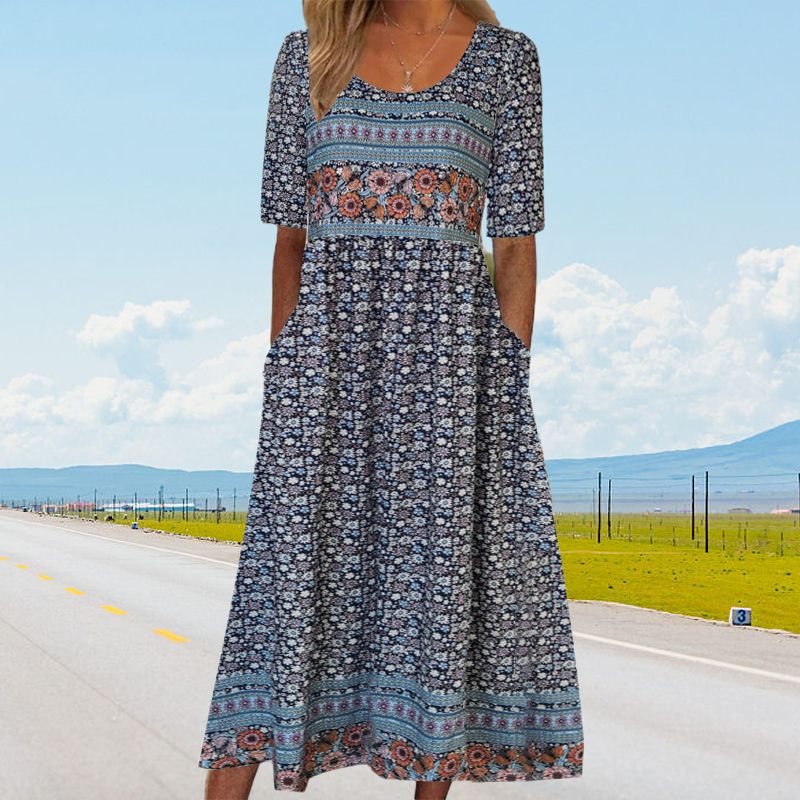 Falado – Elegante boho-jurk met print voor dames