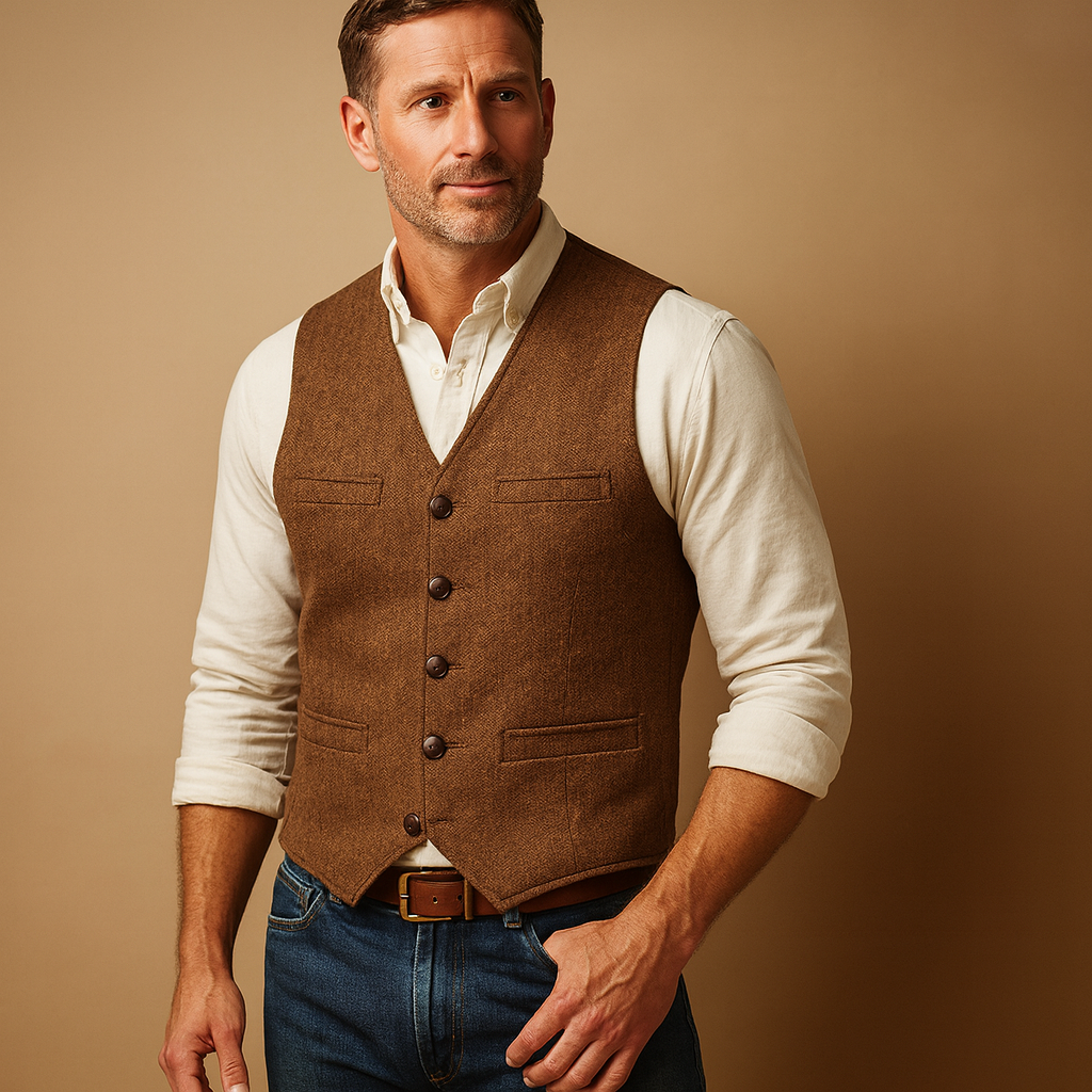 Heren gilet met knoopsluiting voor formele en casual looks | Ruben
