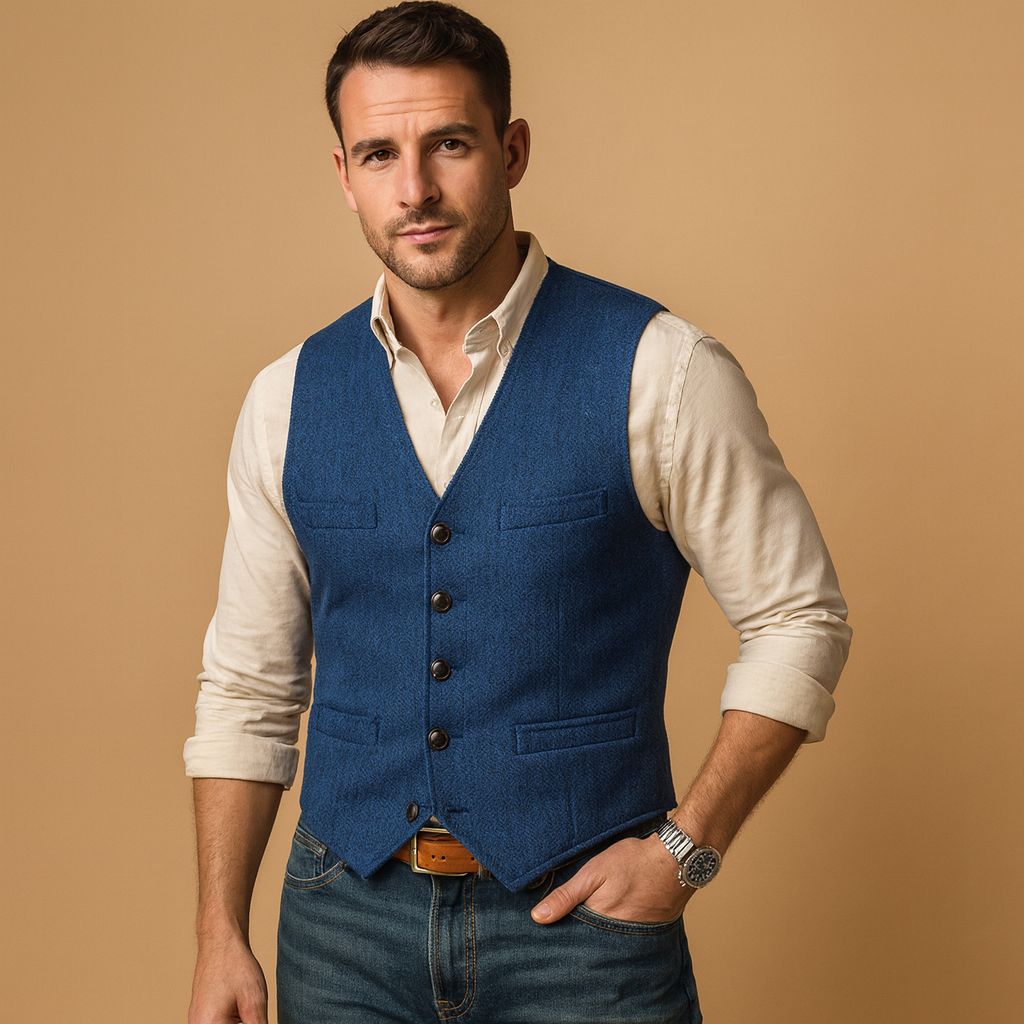Heren gilet met knoopsluiting voor formele en casual looks | Ruben
