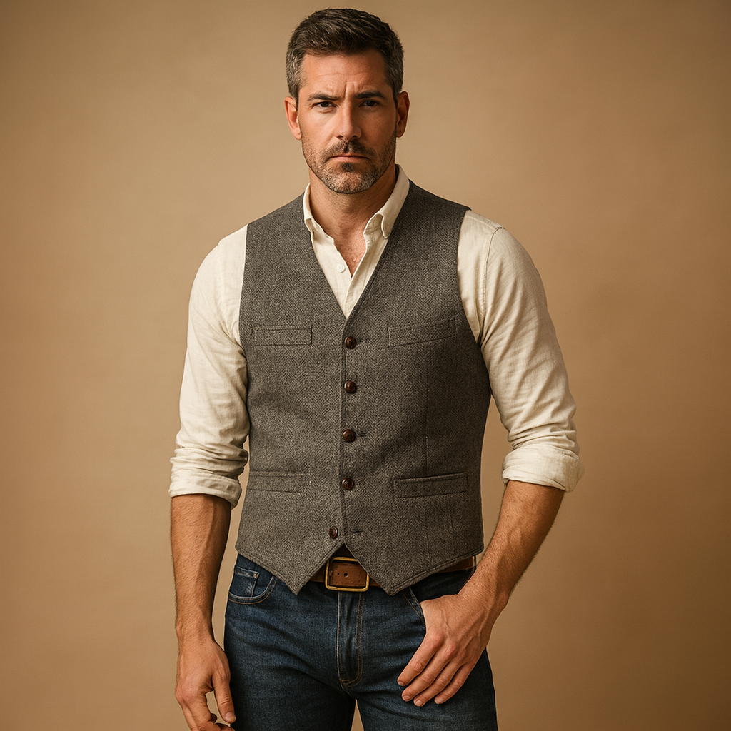 Heren gilet met knoopsluiting voor formele en casual looks | Ruben