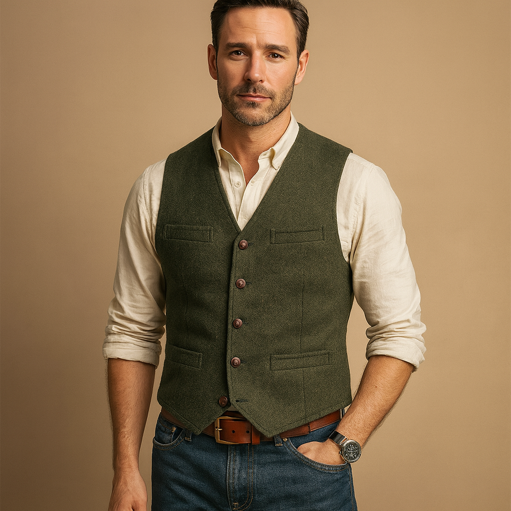 Heren gilet met knoopsluiting voor formele en casual looks | Ruben