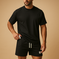 T-shirt en short set in effen kleur voor heren | Sunny