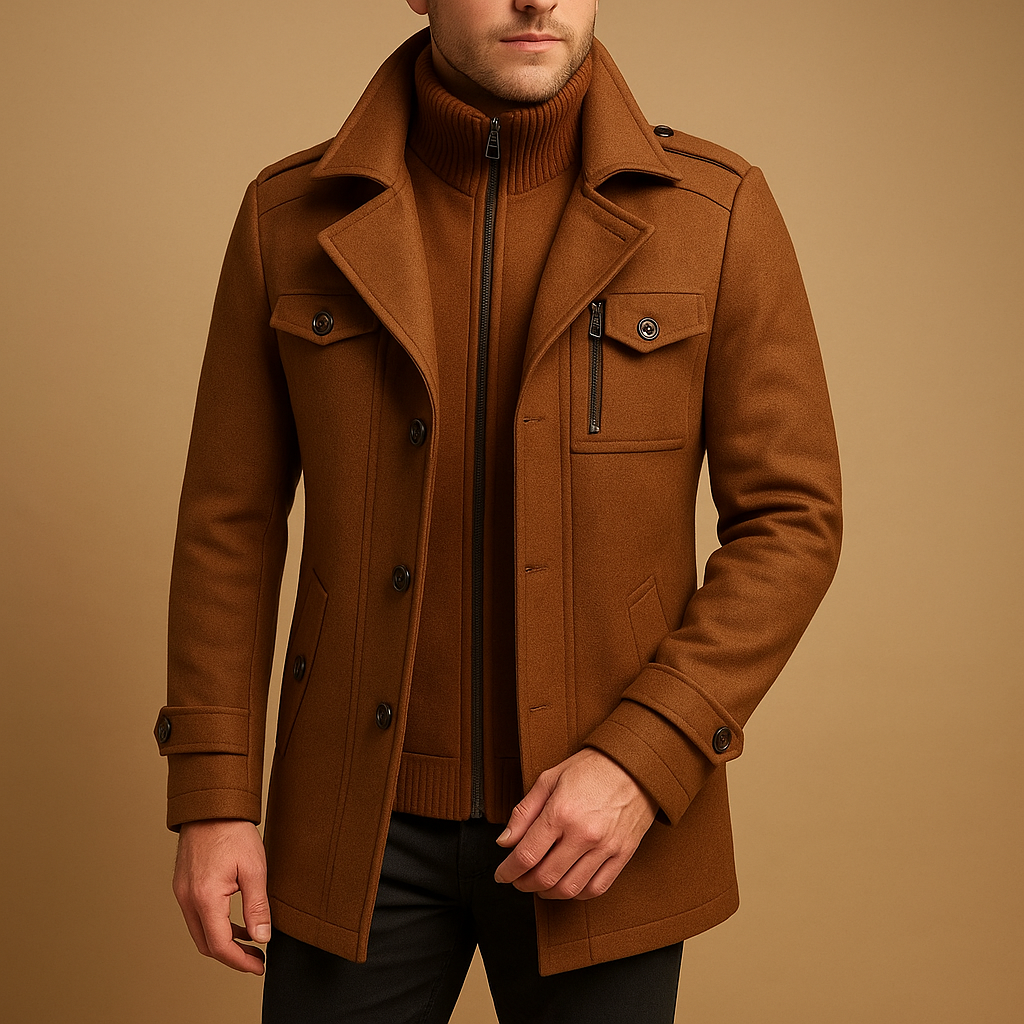 Tweedelige winterjas met slanke pasvorm voor heren | Olivier