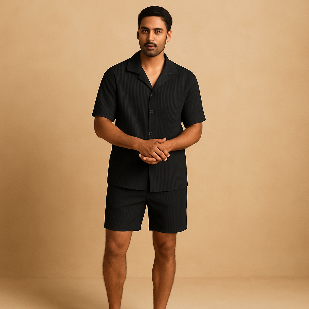 Tweedelige zomeroutfit voor heren met verfijnd design | Bram