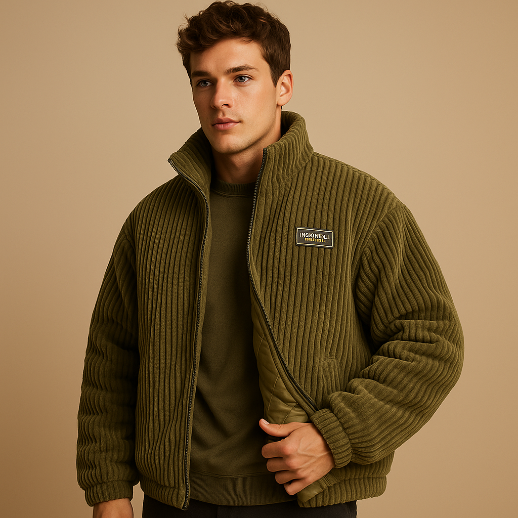 Warm corduroy jack met katoenen voering voor heren | Mees