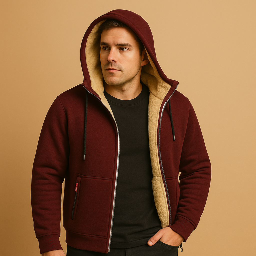 Warme hoodie met rits en capuchon voor heren | Koen