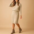 Warme midi winterjurk voor dames | Jolanda