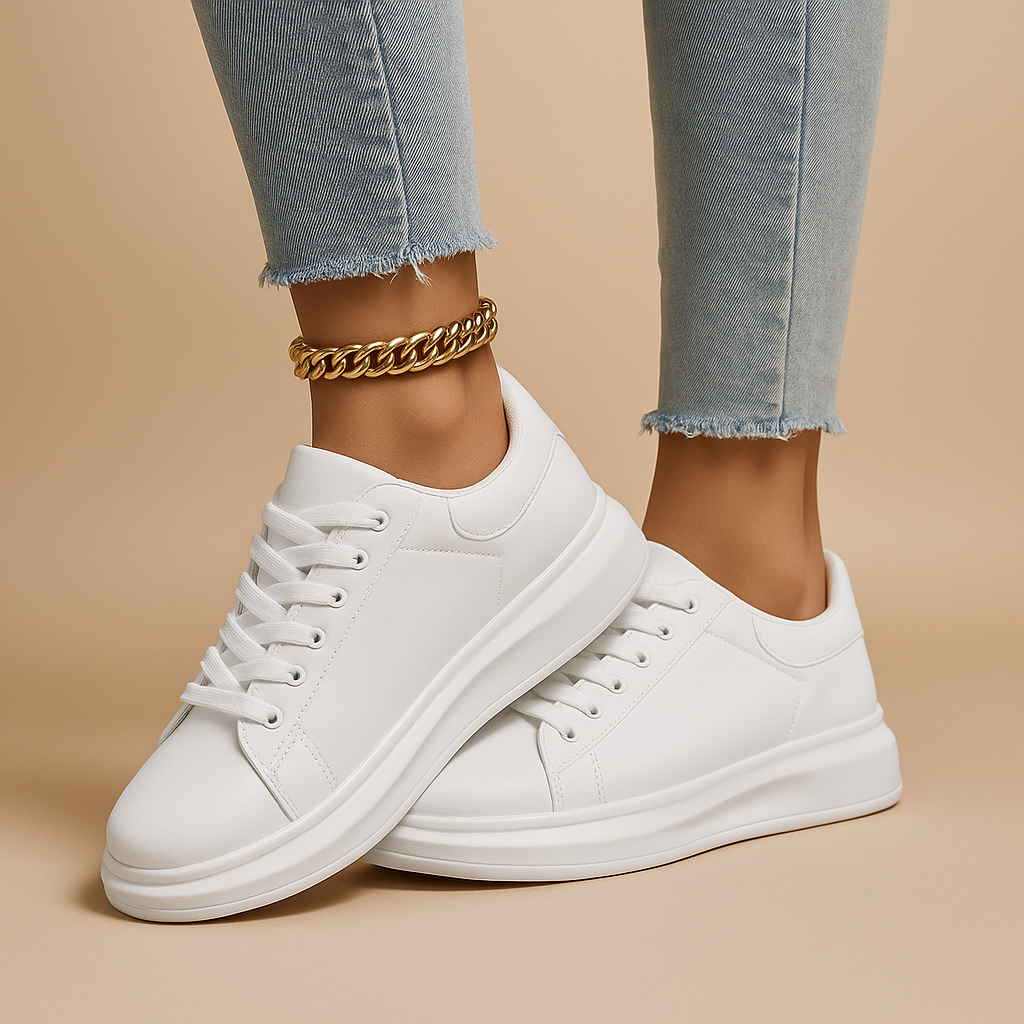 Witte sneakers met minimalistisch design voor dames | Jinte