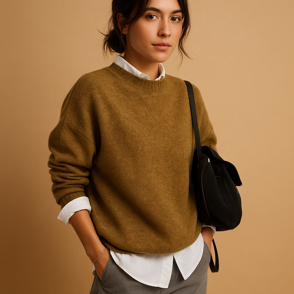 Wollen damestrui met elegante pasvorm en minimalistische afwerking | Mireille