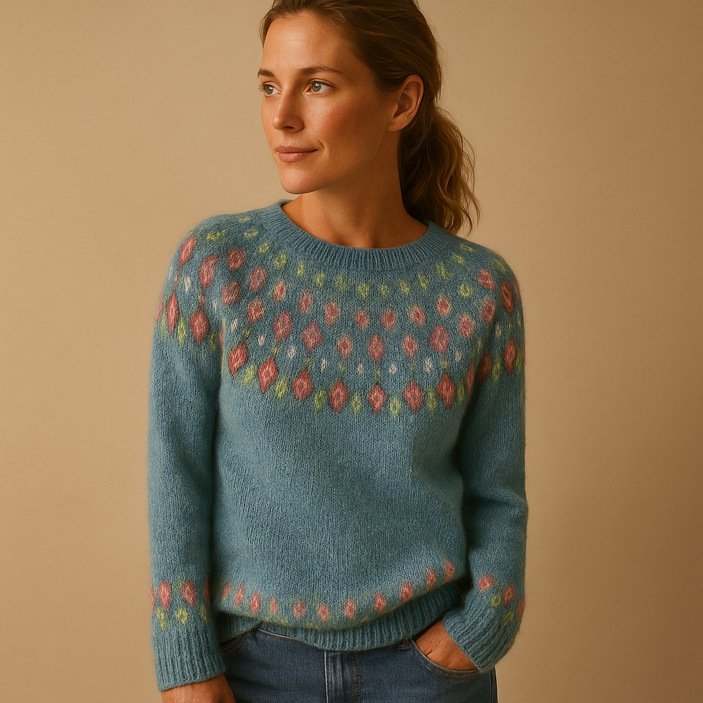 Wollen trui met unieke print voor dames | Lena