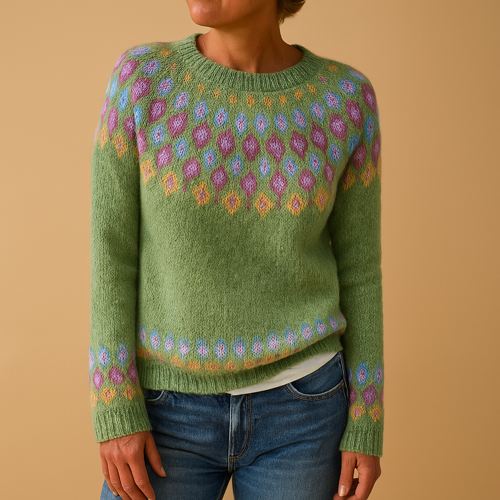Wollen trui met unieke print voor dames | Lena