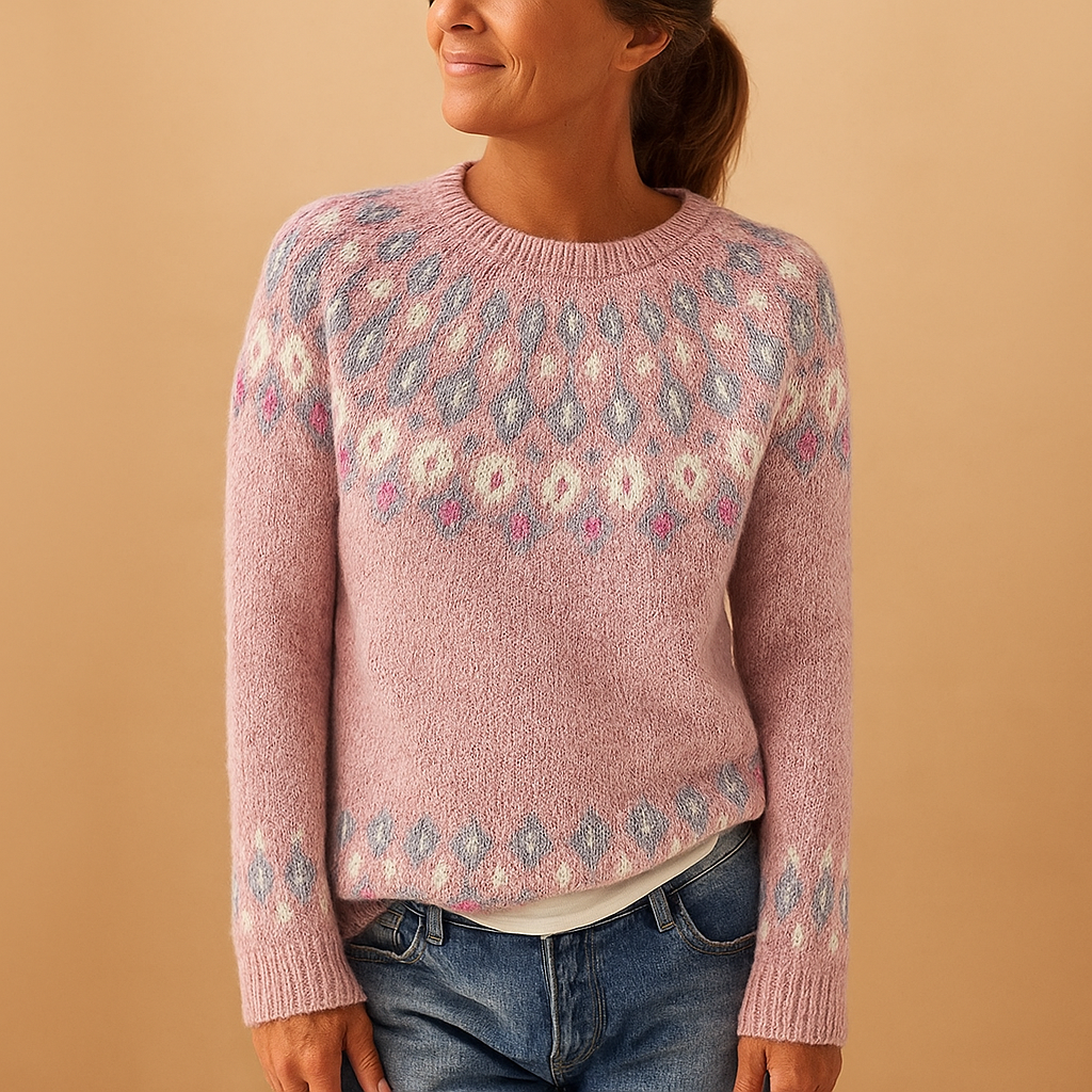 Wollen trui met unieke print voor dames | Lena