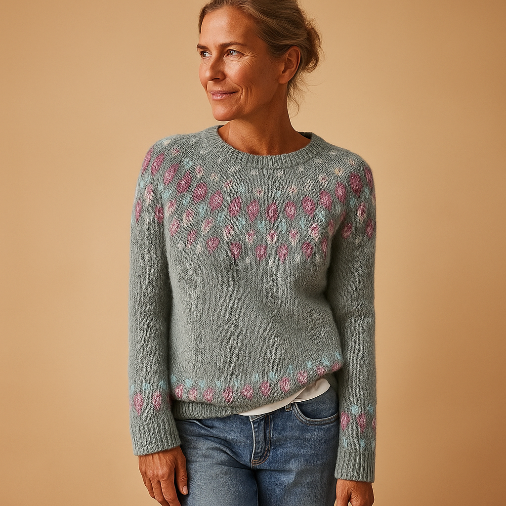 Wollen trui met unieke print voor dames | Lena