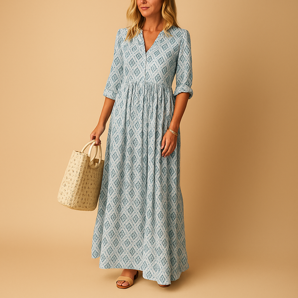 Zomerjurk tot op de knie met elegante pasvorm voor dames | Jolijn