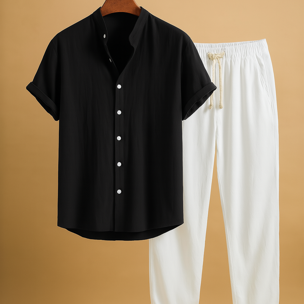 Tweedelige set zomeroutfit voor heren met tijdloos design | Kane