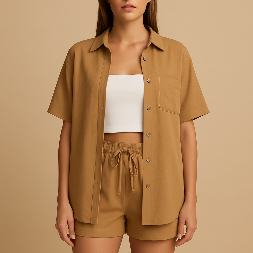 Zomerse lounge set met vest en short voor dames | Fenna