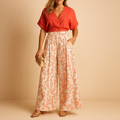 Zomerset met bloemenprint en wijde broek voor dames | Naleya