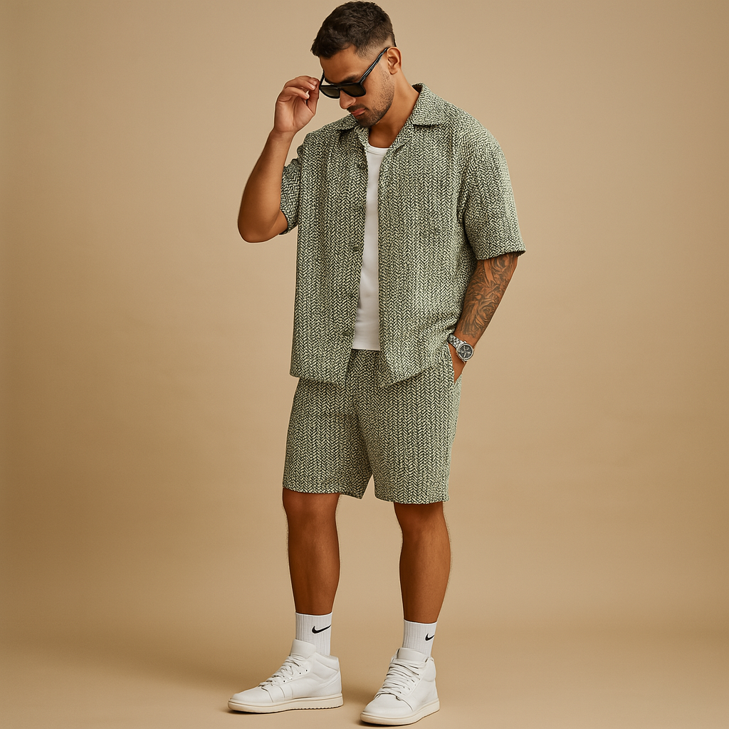 Zomerset met geometrische print en elastische taille voor heren | Jeremiah